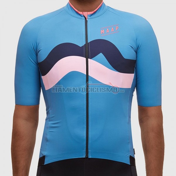 2017 Abbigliamento Ciclismo Maap Fat Stripe Manica Corta Blu