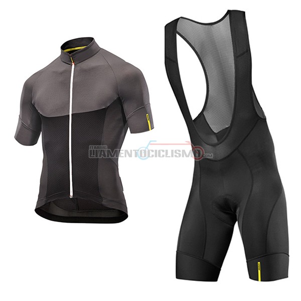 2017 Abbigliamento Ciclismo Mavic Manica Corta Nero e Grigio