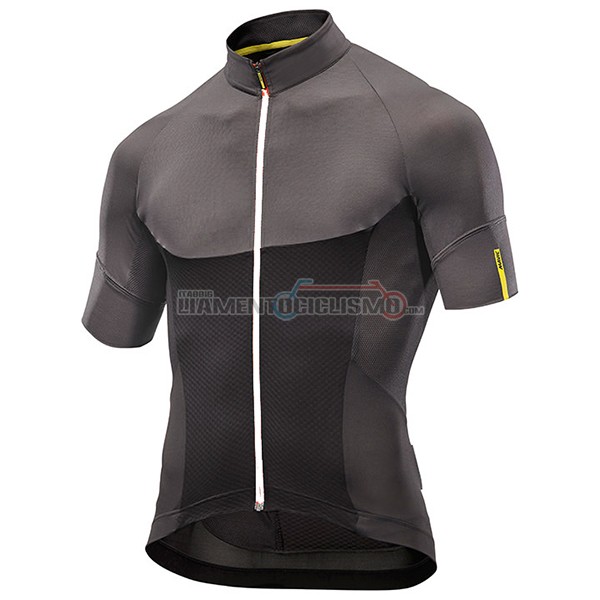 2017 Abbigliamento Ciclismo Mavic Manica Corta Nero e Grigio