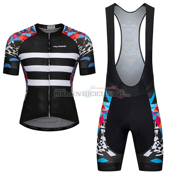 2017 Abbigliamento Ciclismo Ykywbike AA12 ADH12 Manica Corta Nero e Bianco