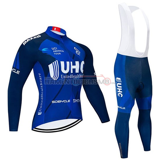 Abbigliamento Ciclismo UHC Manica Lunga 2020 Spento Blu