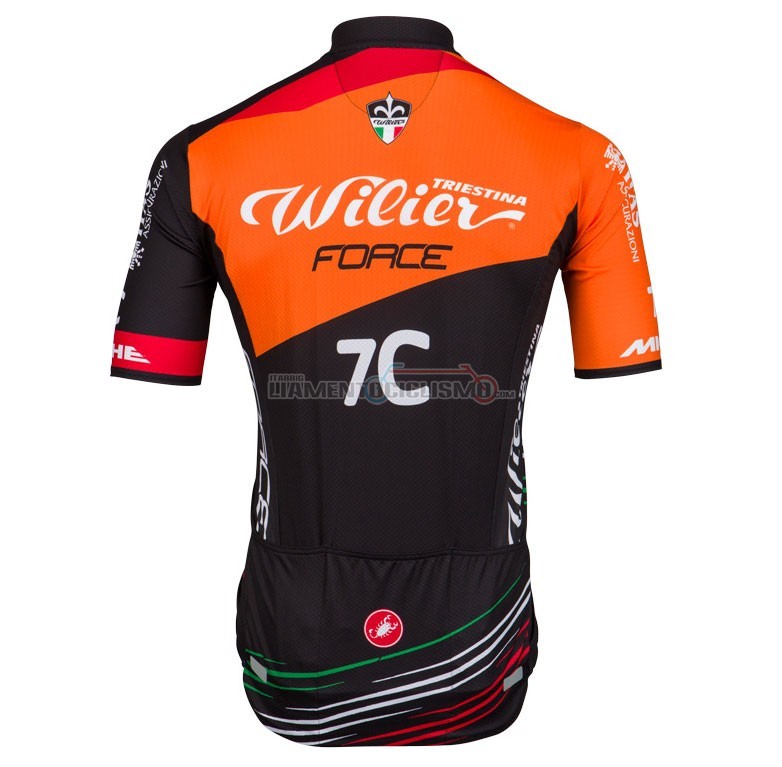 Abbigliamento Ciclismo Wieiev Force 7c Manica Corta 2018 Arancione Nero