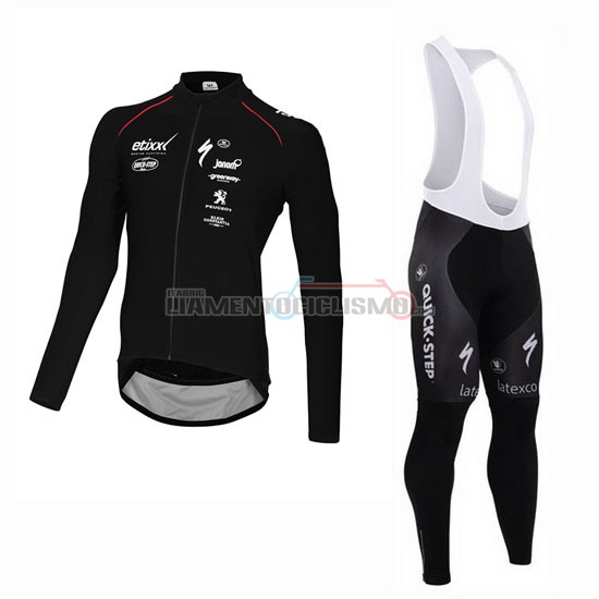 Abbigliamento Ciclismo Ettix Quick Step Manica Lunga 2015 nero