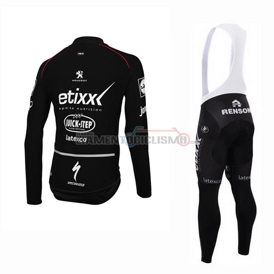 Abbigliamento Ciclismo Ettix Quick Step Manica Lunga 2015 nero e bianco