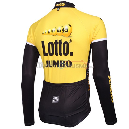 Abbigliamento Ciclismo Lotto NL Jumbo Manica Lunga 2015 giallo e nero 