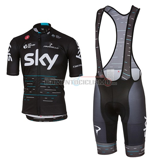 Abbigliamento Ciclismo Sky 2017 blu e nero