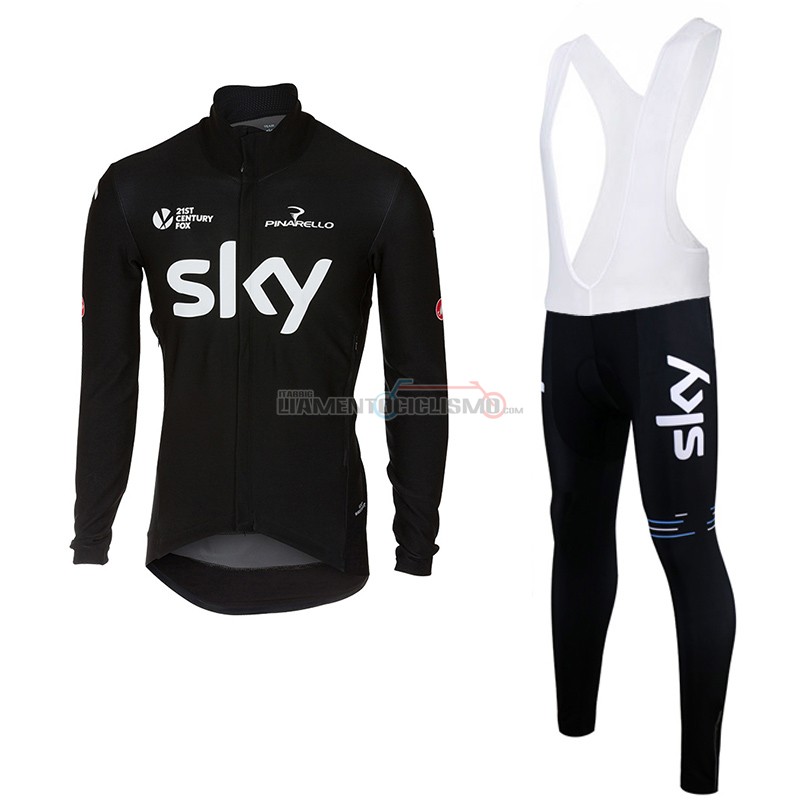 Abbigliamento Ciclismo Sky Manica Lunga 2017 nero