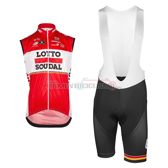 Gilet Antivento Lotto Soudal 2017 rosso e bianco