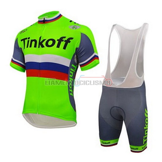 Abbigliamento Ciclismo Tinkoff 2016 verde e rosso