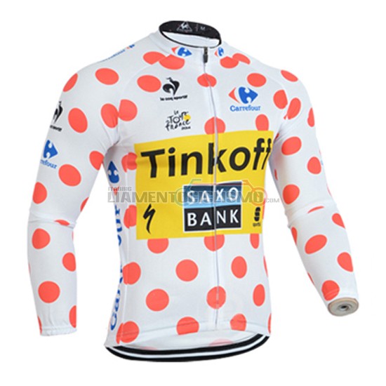 Abbigliamento Ciclismo Tour de France Saxo Bank ML 2014 bianco e rosso