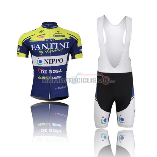 Abbigliamento Ciclismo Vini Fantini 2014 blu e giallo