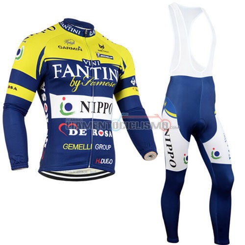 Abbigliamento Ciclismo Vini Fantini ML 2014 blu e giallo